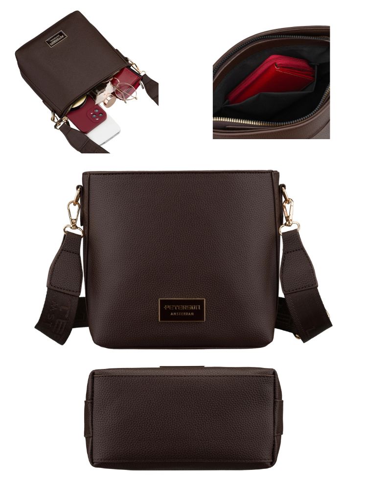 Čokoládová hnedá crossbody kabelka Peterson – praktická basic kabelka na každý deň