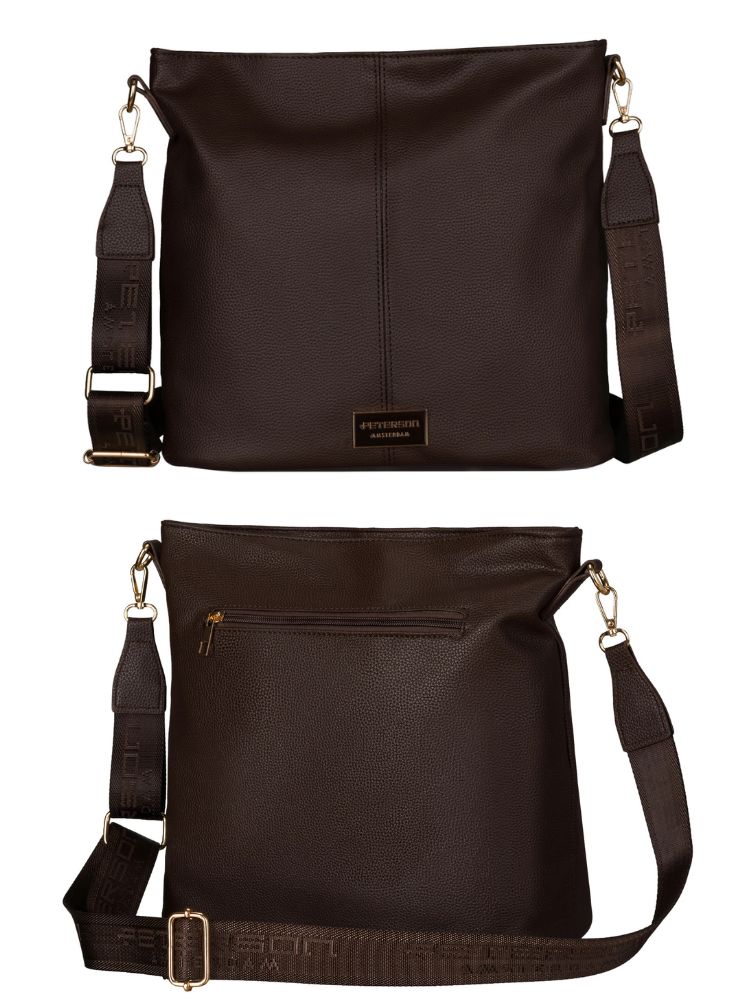 Veľká čokoládová crossbody s deleným vnútrom - elegantná a praktická