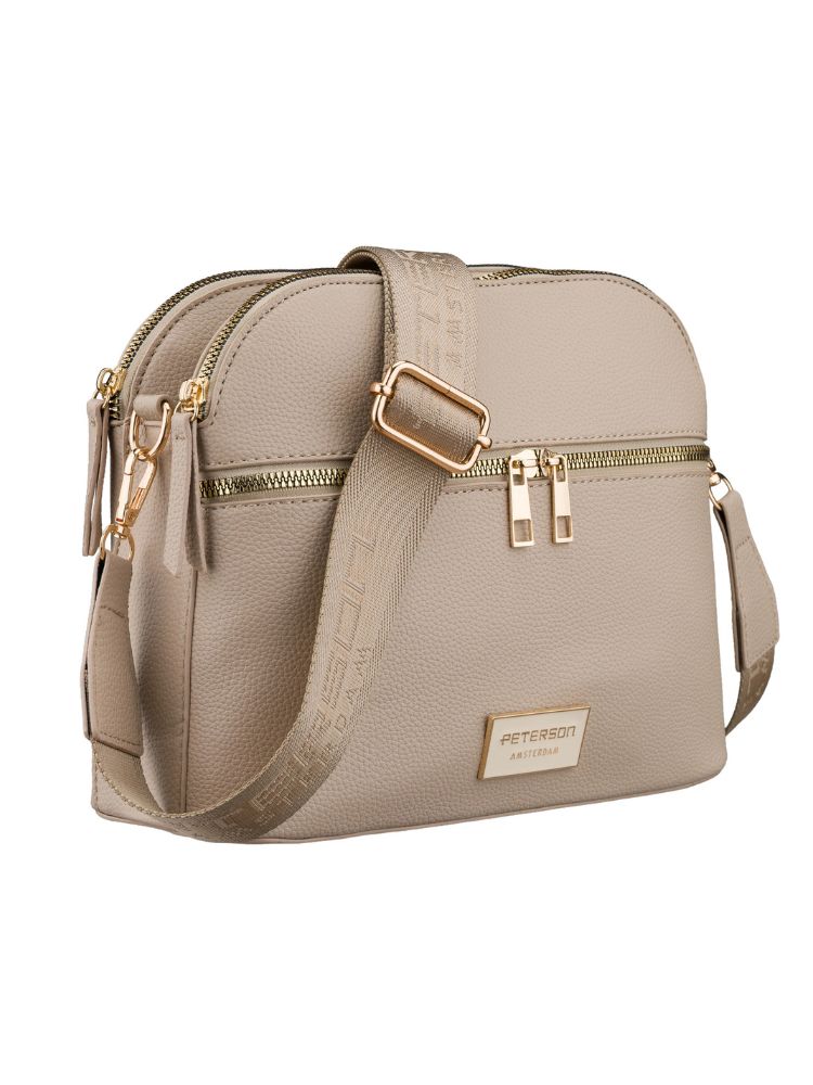 Béžová crossbody kabelka – elegantná. priestranná a dokonale organizovaná