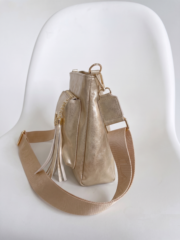 Zlatá crossbody kabelka Laura Biaggi – praktická na každý deň
