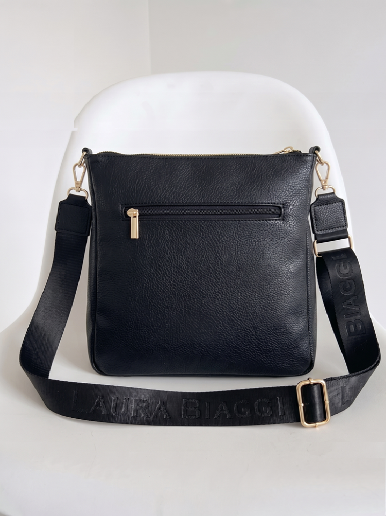 Čierna crossbody kabelka Laura Biaggi – veľká kabelka do mesta