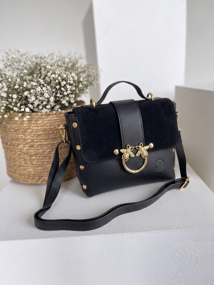 Čierna kabelka do ruky GROSSO - štýlová aj ako crossbody