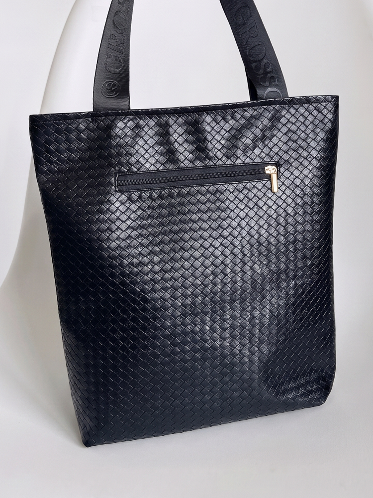 Čierna dámska shopper kabelka Grosso na každý deň