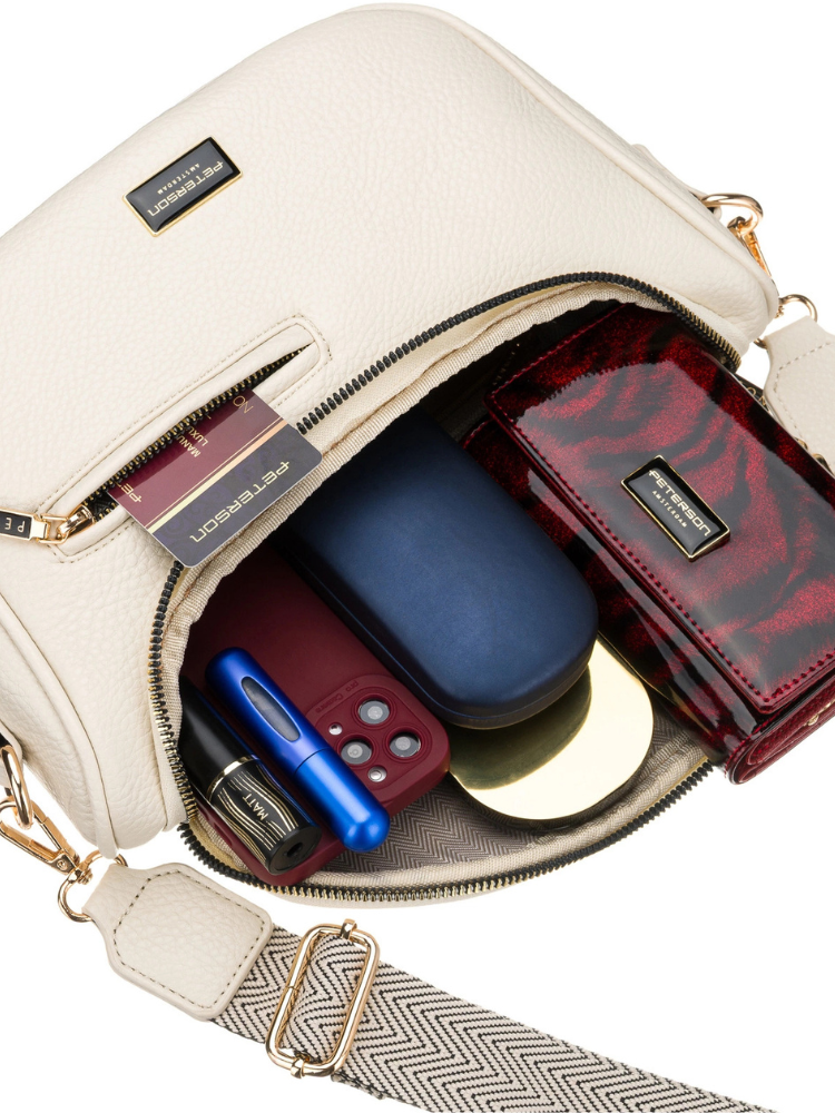 Krémová crossbody kabelka Peterson – praktická basic kabelka na každý deň