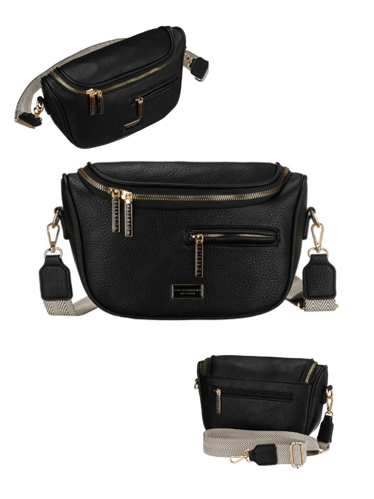 Čierna crossbody kabelka Peterson – praktická basic kabelka na každý deň