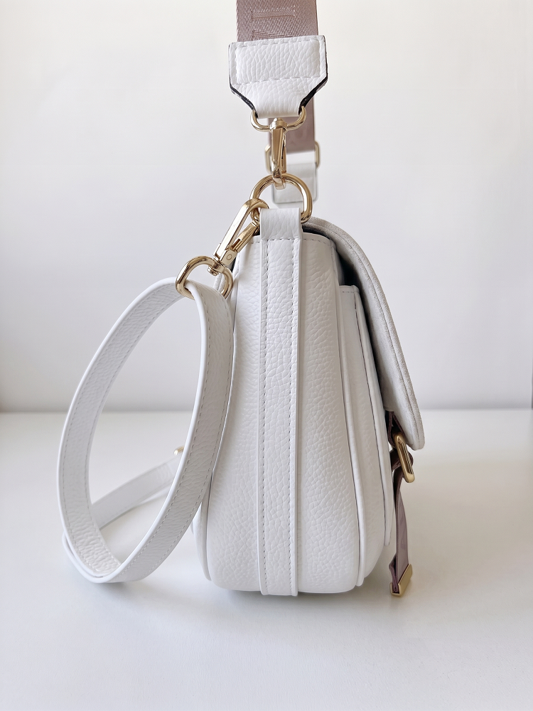 Crossbody kabelka s dvoma ramienkami Laura Biaggi biela
