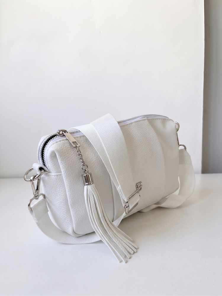 Biela crossbody kabelka GROSSO - praktická na každý deň