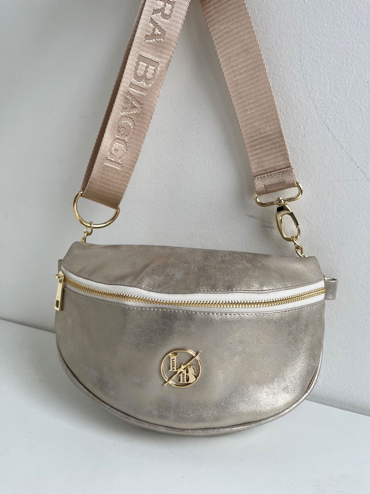 Zlatá dámska ľadvinka Laura Biaggi - elegantná crossbody