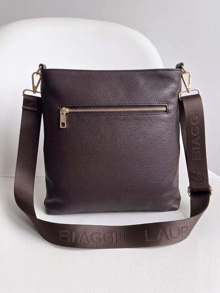 Čokoládová crossbody Laura Biaggi - veľká a štýlová