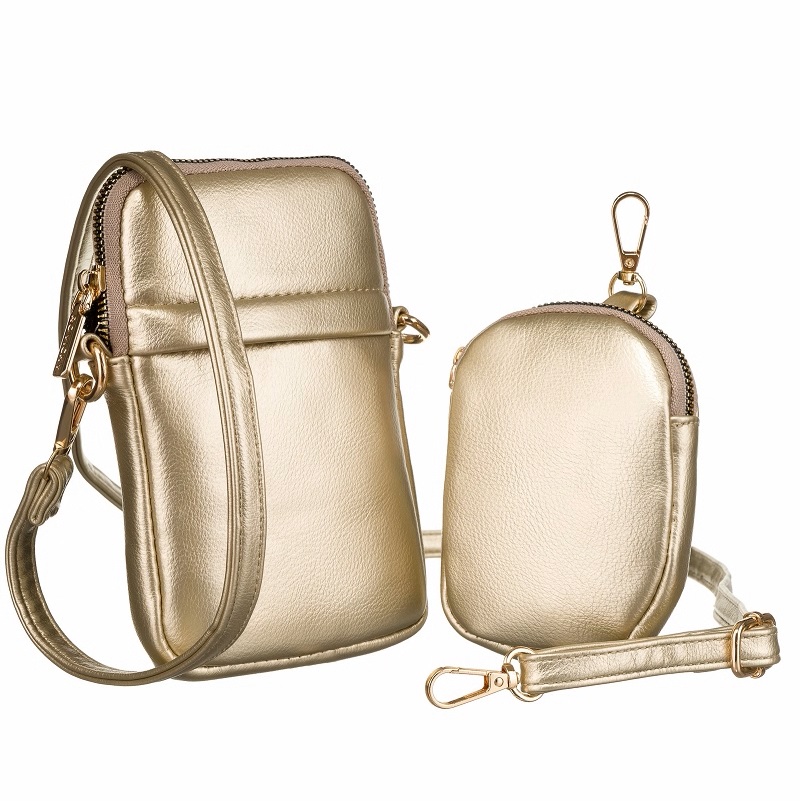Zlatá mini crossbody- praktická na mobil