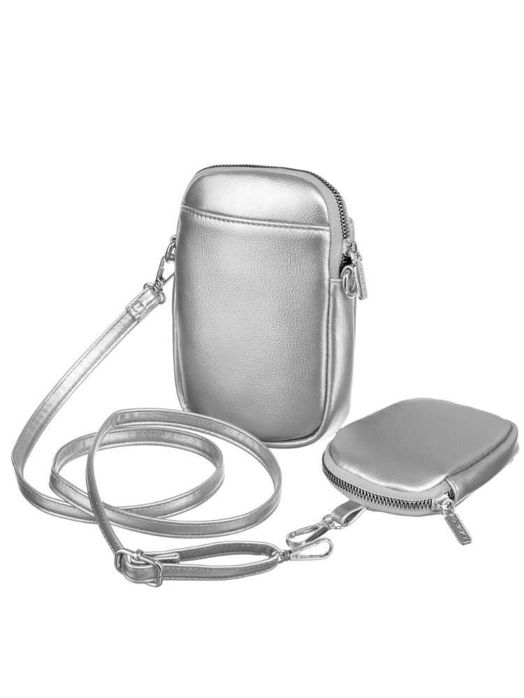 Strieborná mini crossbody- praktická na mobil
