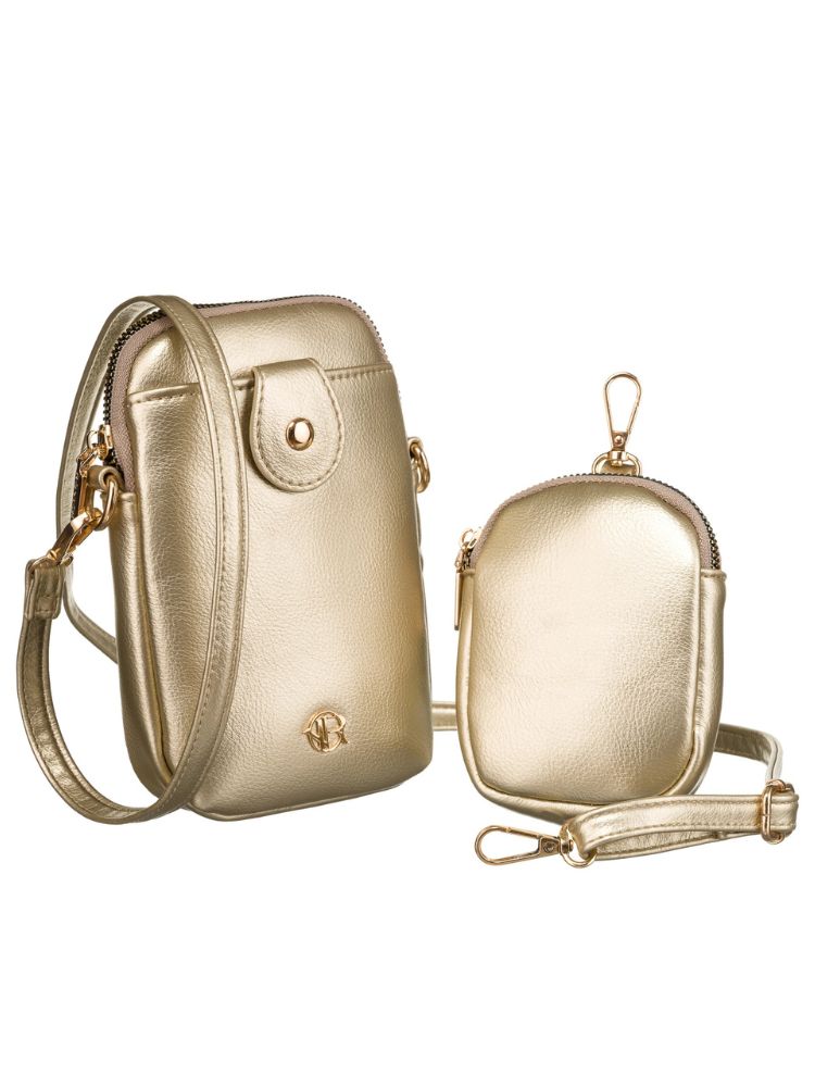 Zlatá mini crossbody- praktická na mobil