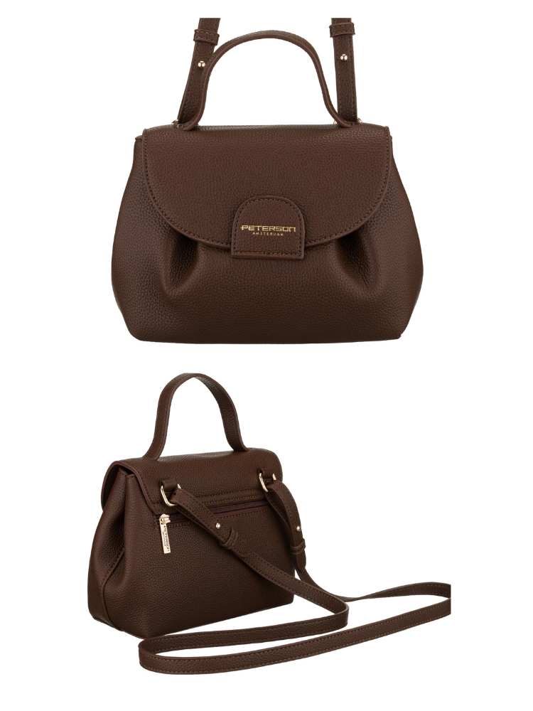 Čokoládová mini kabelka kabelka do ruky Peterson – praktická crossbody
