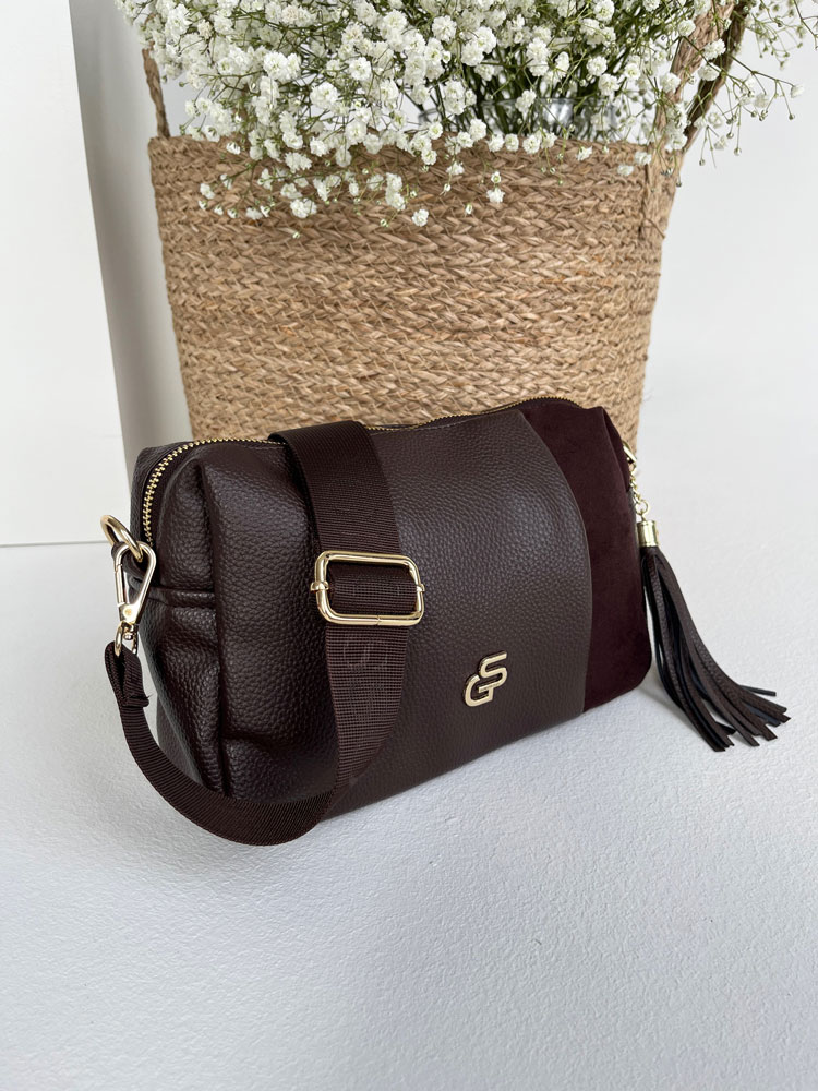 Čokoládová hnedá crossbody kabelka GROSSO - praktická na každý deň