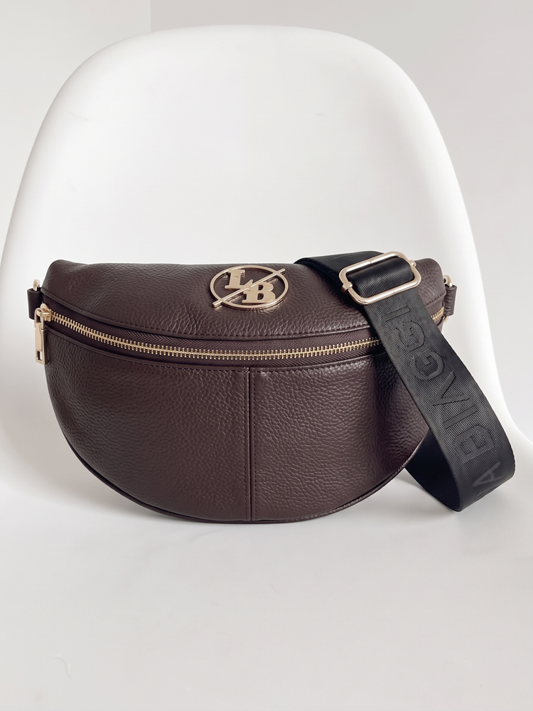 Čokoládová dámska ľadvinka Laura Biaggi - elegantná crossbody