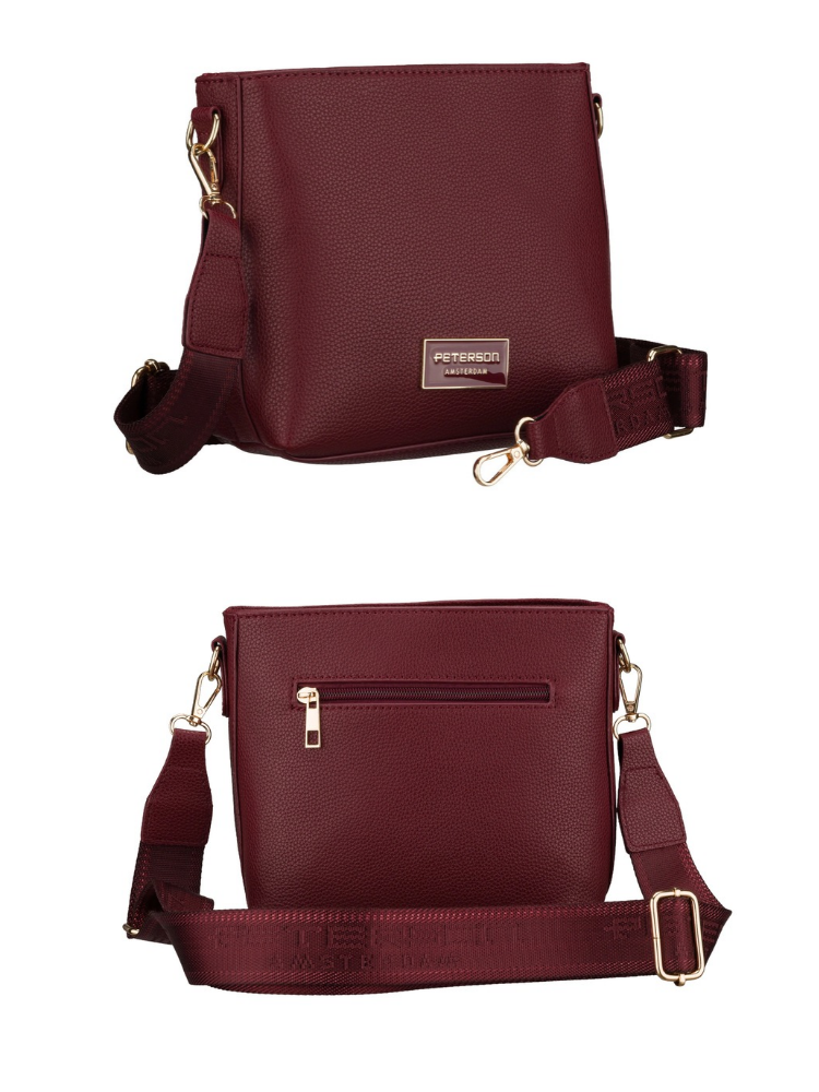 Bordová crossbody kabelka Peterson – praktická basic kabelka na každý deň