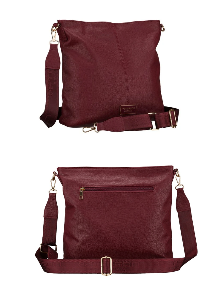 Veľká bordová crossbody Peterson s deleným vnútrom - elegantná a praktická