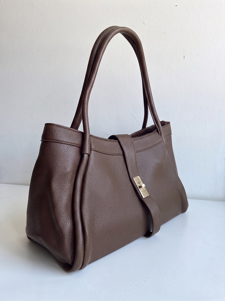 Dámska kabelka na rameno 2v1 s crossbody – hnedosivá
