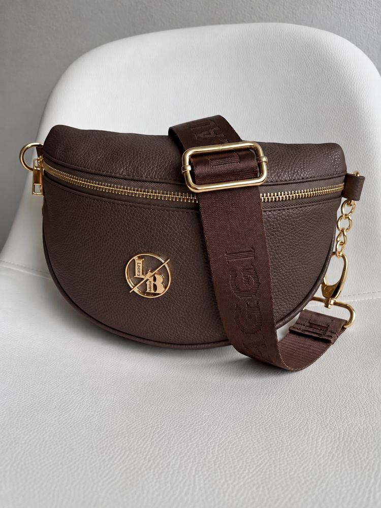 Čokoládová dámska ľadvinka Laura Biaggi - elegantná crossbody