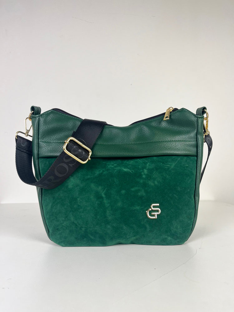Dámska crossbody kabelka GROSSO zelená - veľká a priestranná