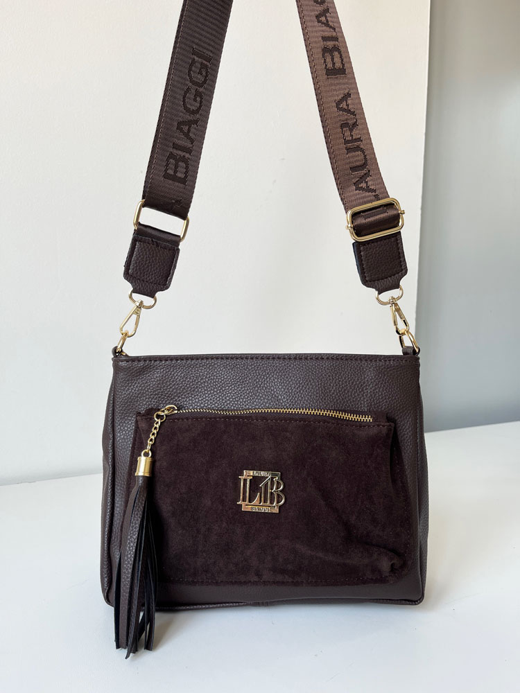 Čokoládová crossbody kabelka Laura Biaggi – praktická na každý deň