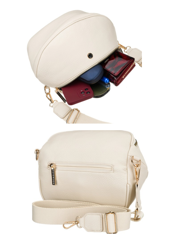 Krémová crossbody kabelka Peterson – praktická basic kabelka na každý deň