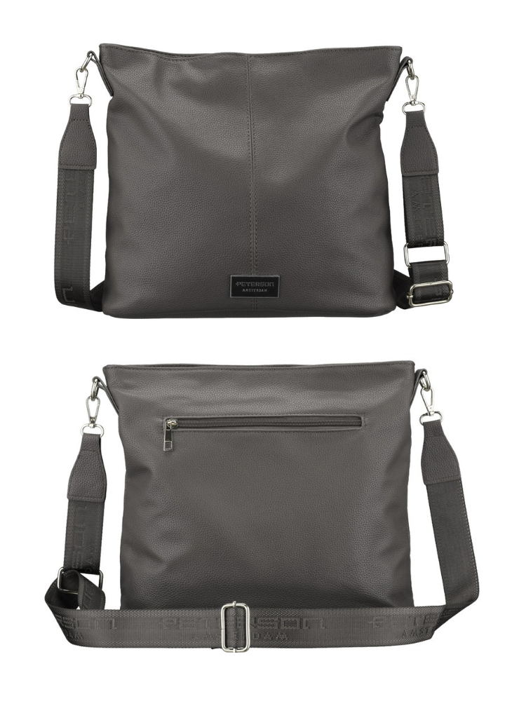 Veľká sivá crossbody Peterson s deleným vnútrom - elegantná a praktická
