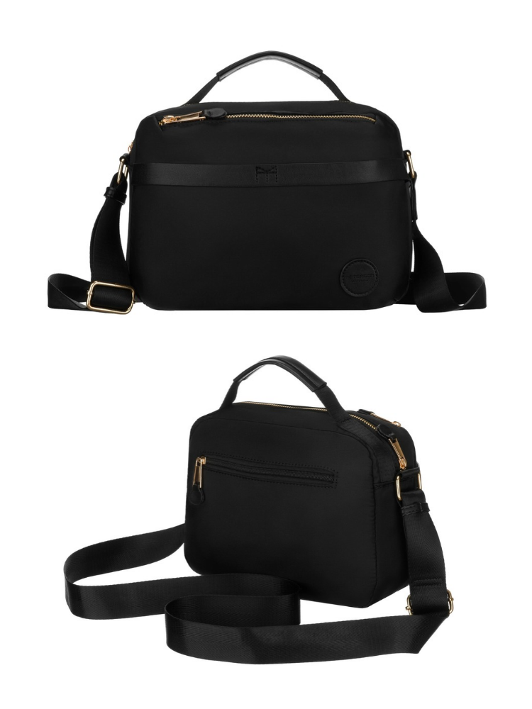 Nylonová crossbody – s 2 priehradkami, praktická na cestovanie
