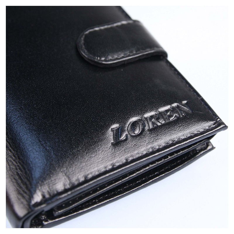 Pánska kožená peňaženka LOREN RM-03L-BCF/9684-black