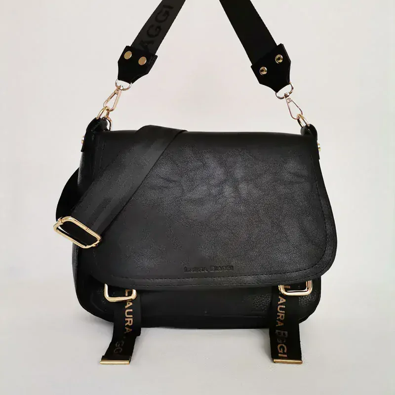 Čierna crossbody kabelka Laura Biaggi DX-F235-black ECO