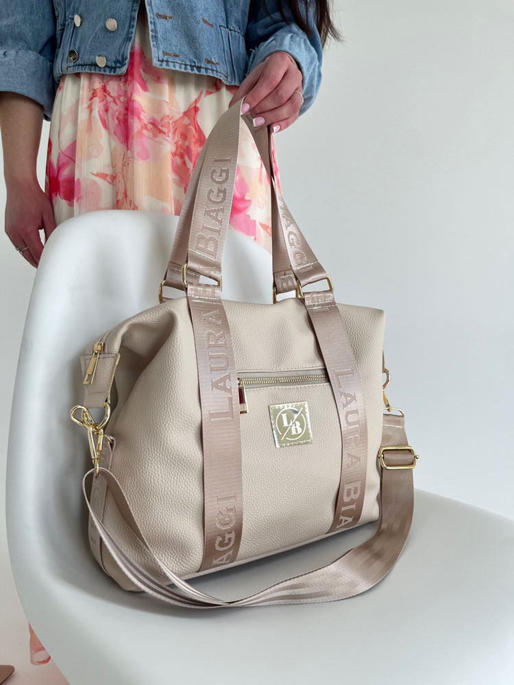 Dámska kabelka na rameno Laura Biaggi béžová