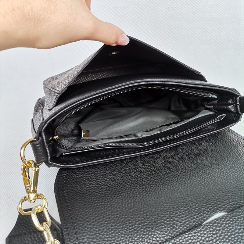 Čierna crossbody kabelka s dvoma ramienkami Laura Biaggi DX-F290-blackMAT