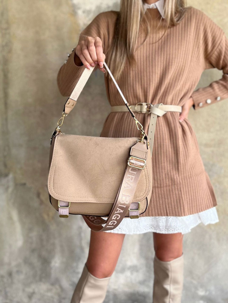 Hnedá crossbody Laura Biaggi – praktická kabelka na rameno z ekokože