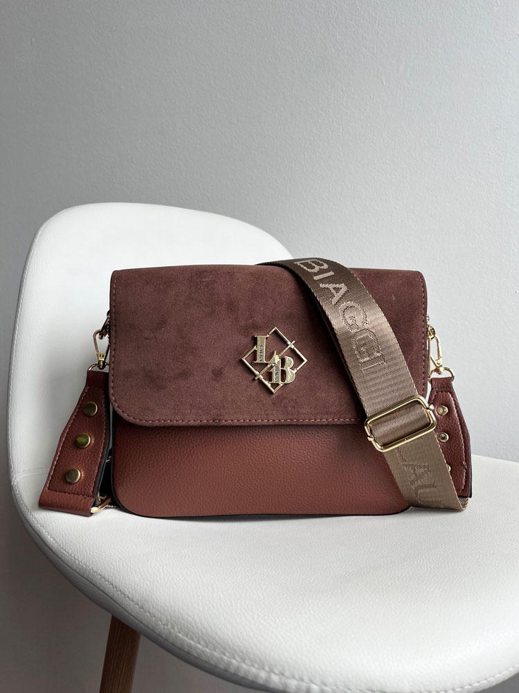 Dvojpriehradková crossbody kabelka Laura Biaggi DX-JS170-dark brown