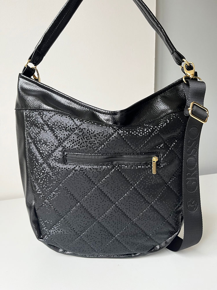 Čierna kabelka na rameno GROSSO GS-3173-black