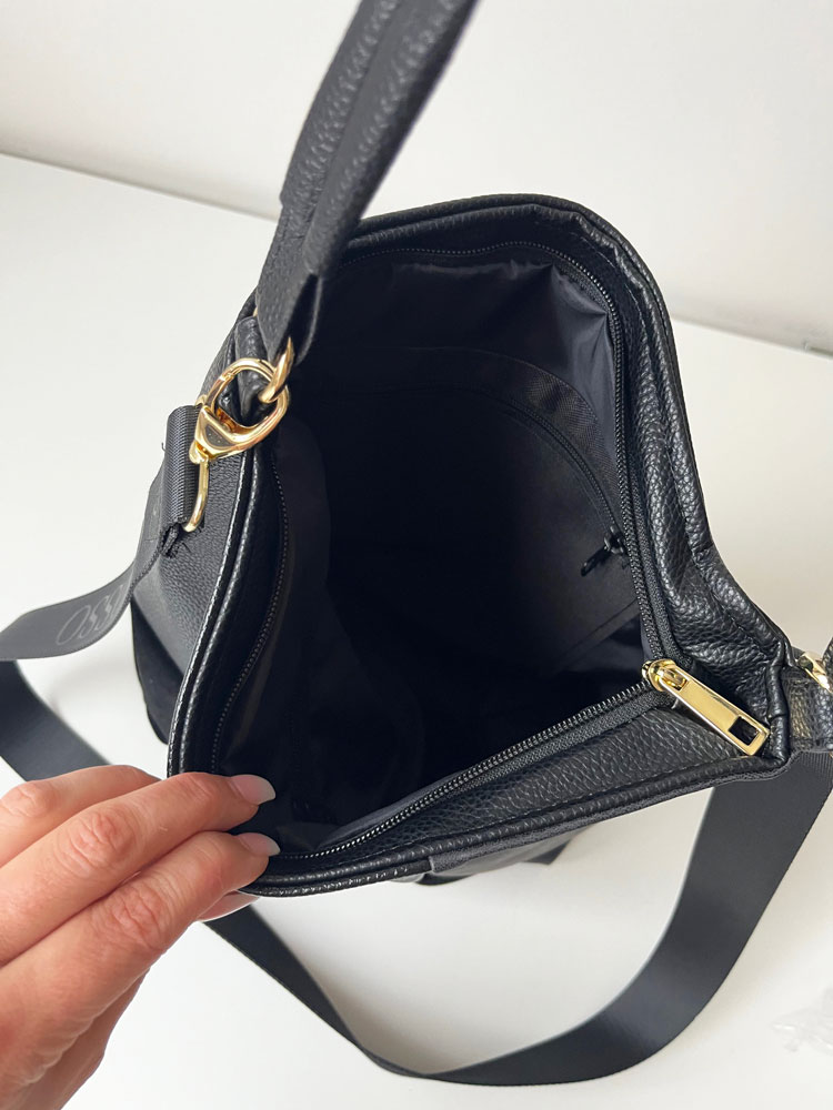 Čierna kabelka na rameno GROSSO GS-3175-black