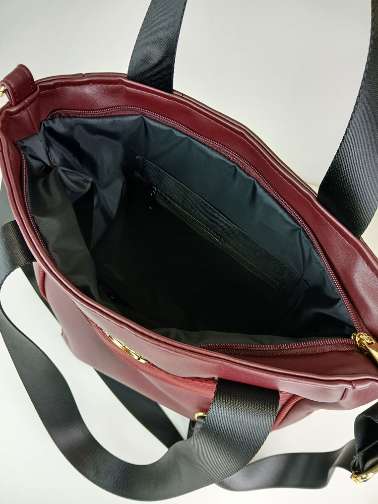 Bordová kabelka na rameno GROSSO GS-116-bordo