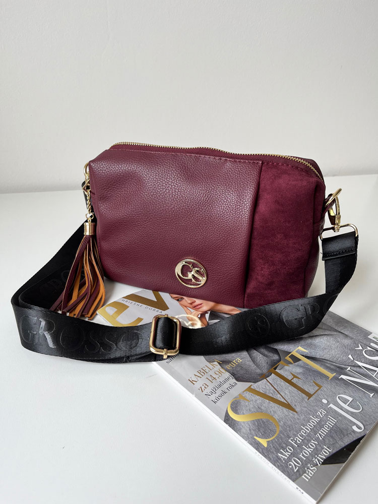 Bordová crossbody kabelka GROSSO GS-3171-bordo