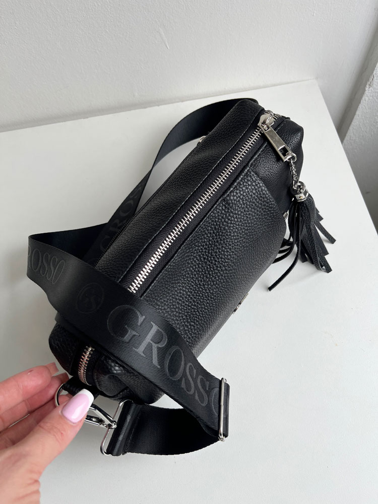 Čierna crossbody kabelka GROSSO - praktická na každý deň