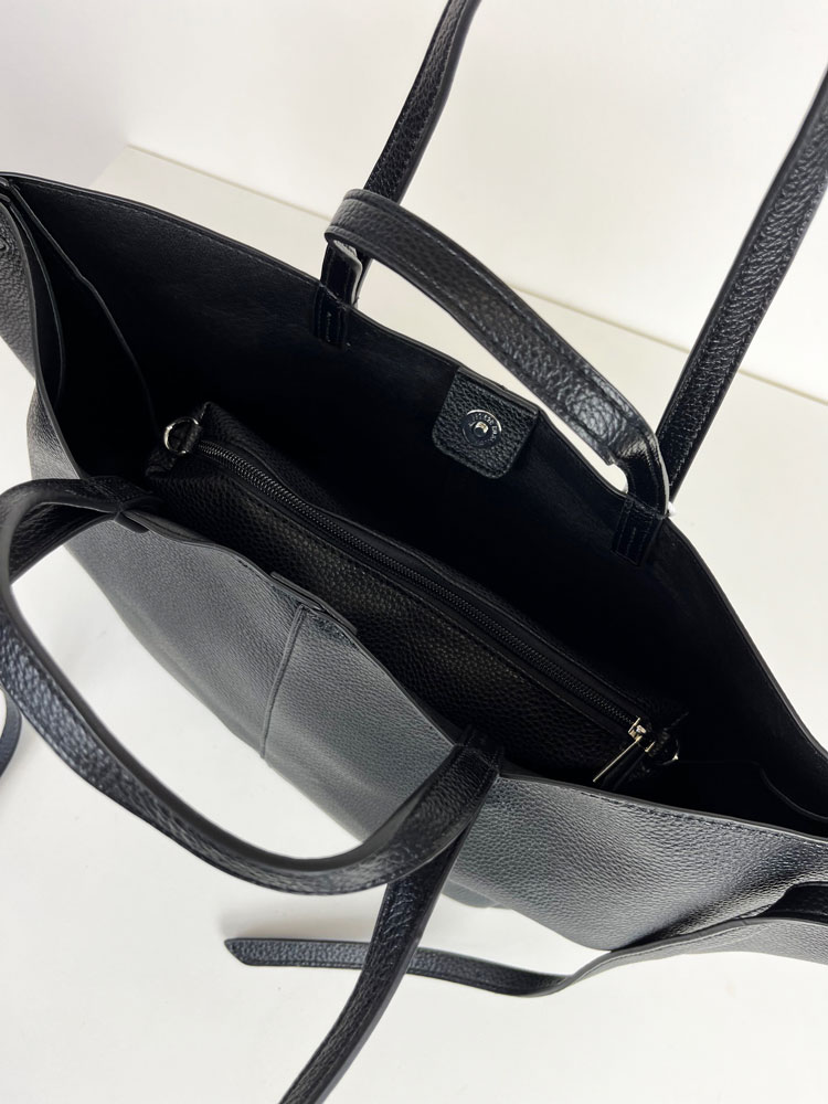 Kabelka na rameno 2v1 v štýle Poléne čierna