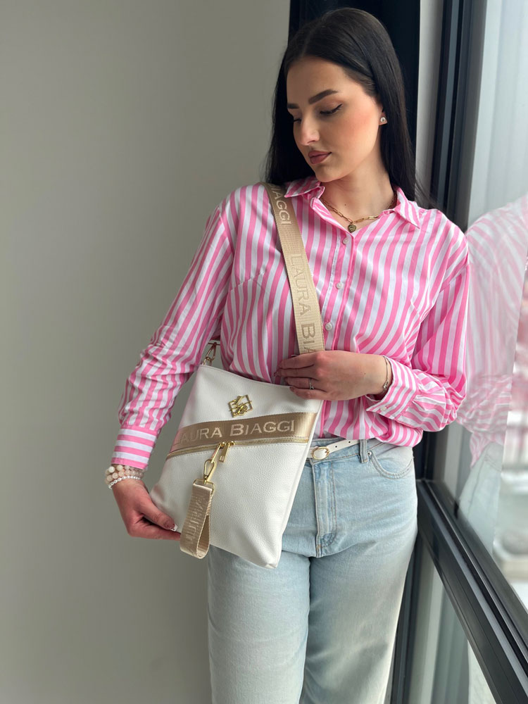 Biela crossbody Laura Biaggi - veľká a štýlová