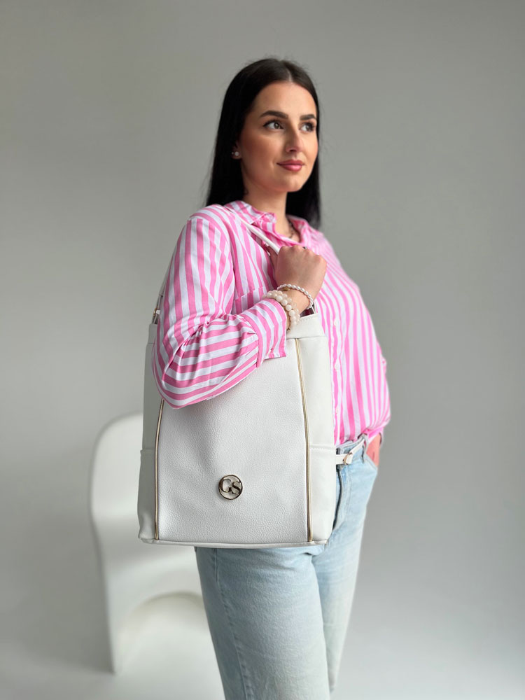 Biela kabelka na rameno GROSSO GS-3779-white