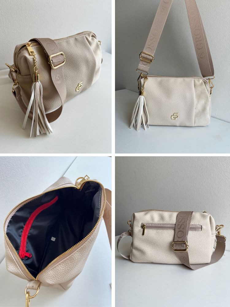 Béžová crossbody kabelka GROSSO - praktická na každý deň