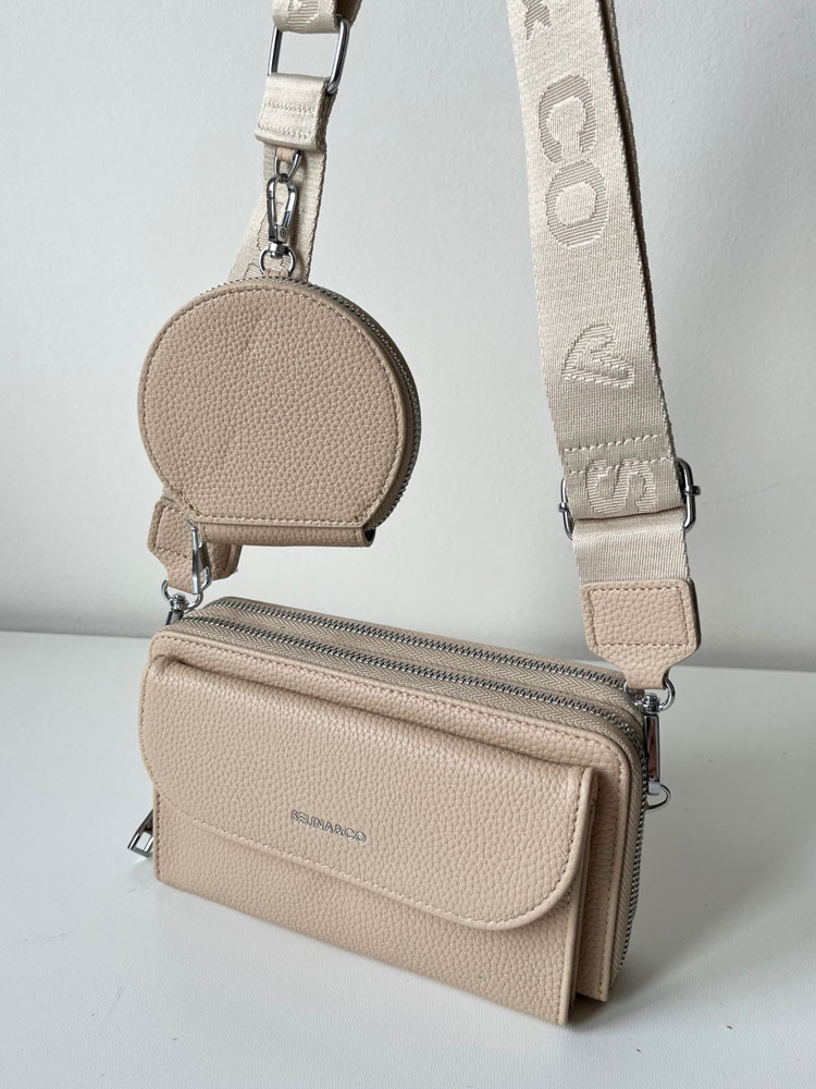 Hnedá crossbody/peňaženka F-Y-90-4-taupe