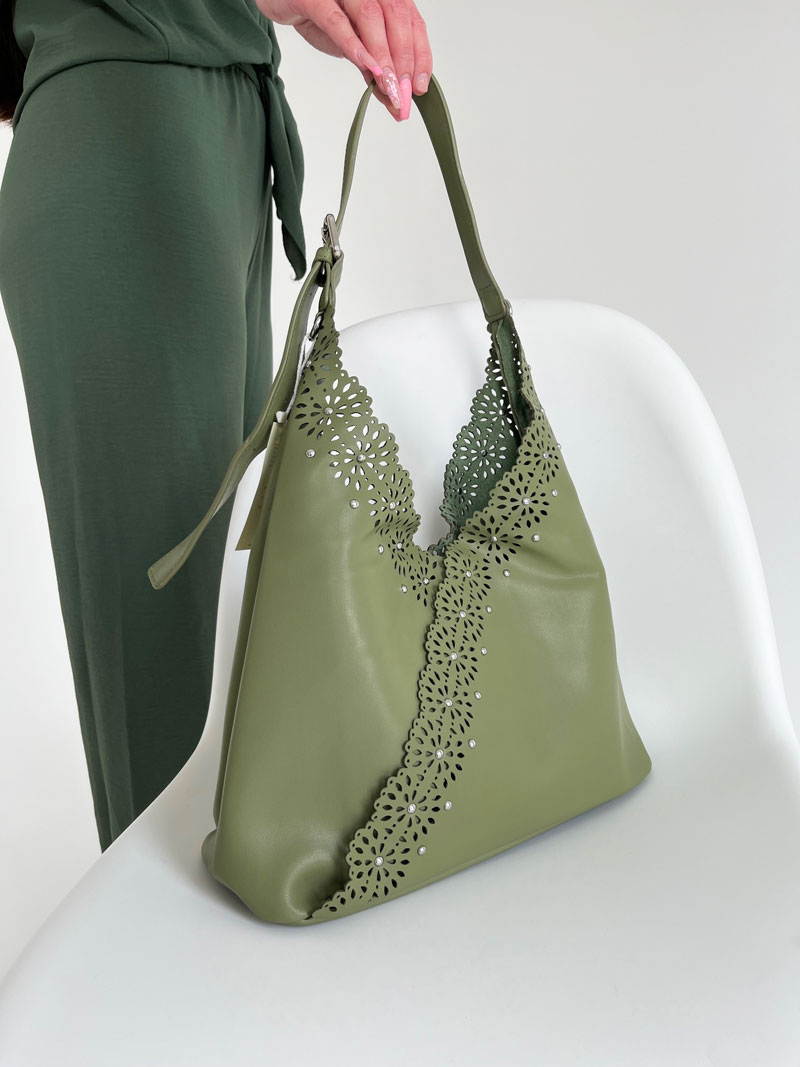 Zelená kabelka na rameno 2v1 F-58137-green