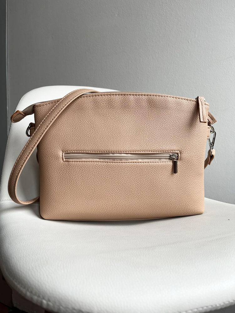 Svetlohnedá dvojpriehradková crossbody kabelka GS-301-light brown