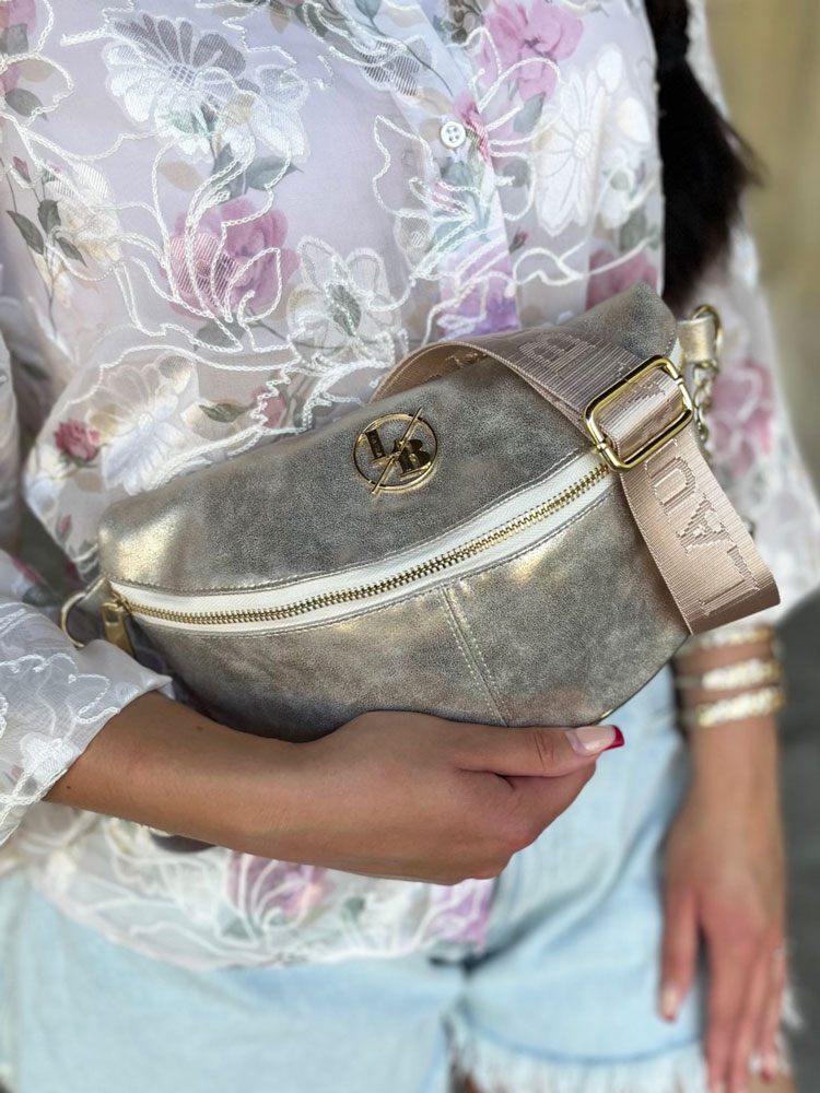 Zlatá dámska ľadvinka Laura Biaggi - elegantná crossbody