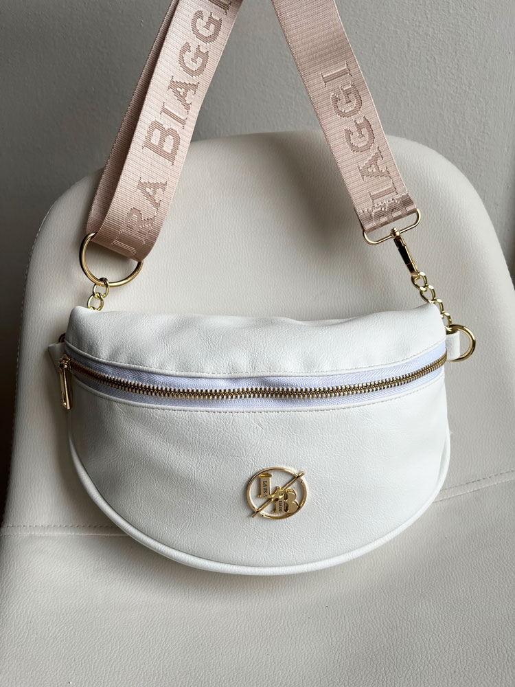 Biela dámska ľadvinka Laura Biaggi - elegantná crossbody