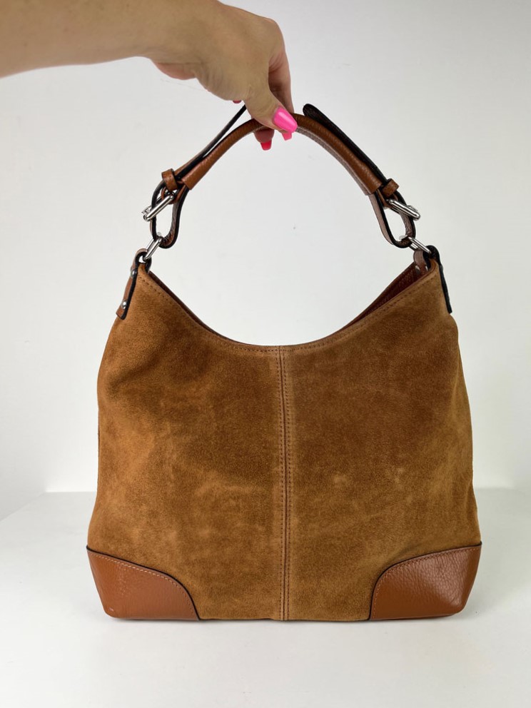 Hnedá kožená kabelka na rameno Laura Biaggi DX-TS-66-11-brown