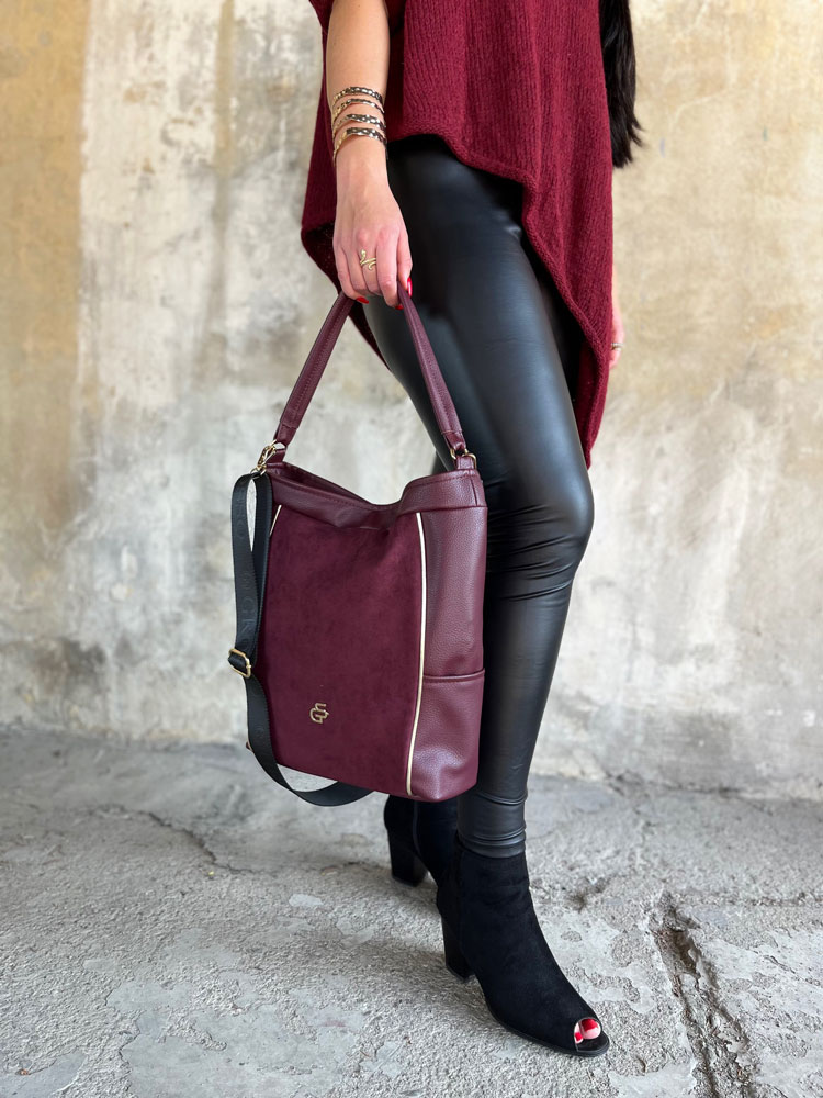 Bordová kabelka na rameno GROSSO GS-3779-bordo